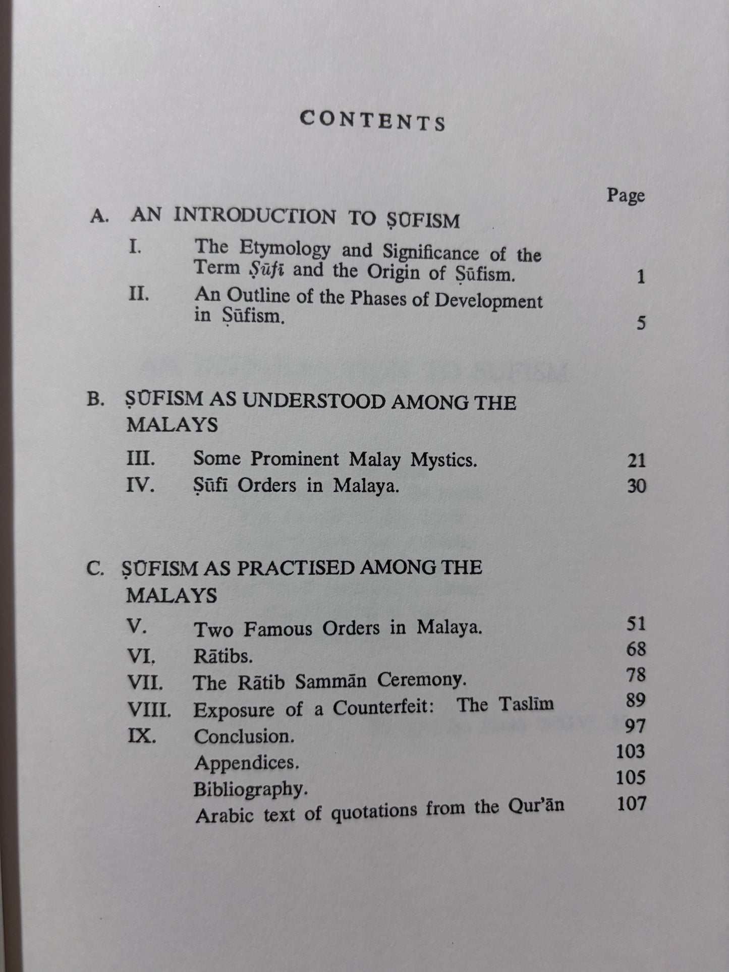 Some Aspects of Sufism as Understood and Practiced among the Malays