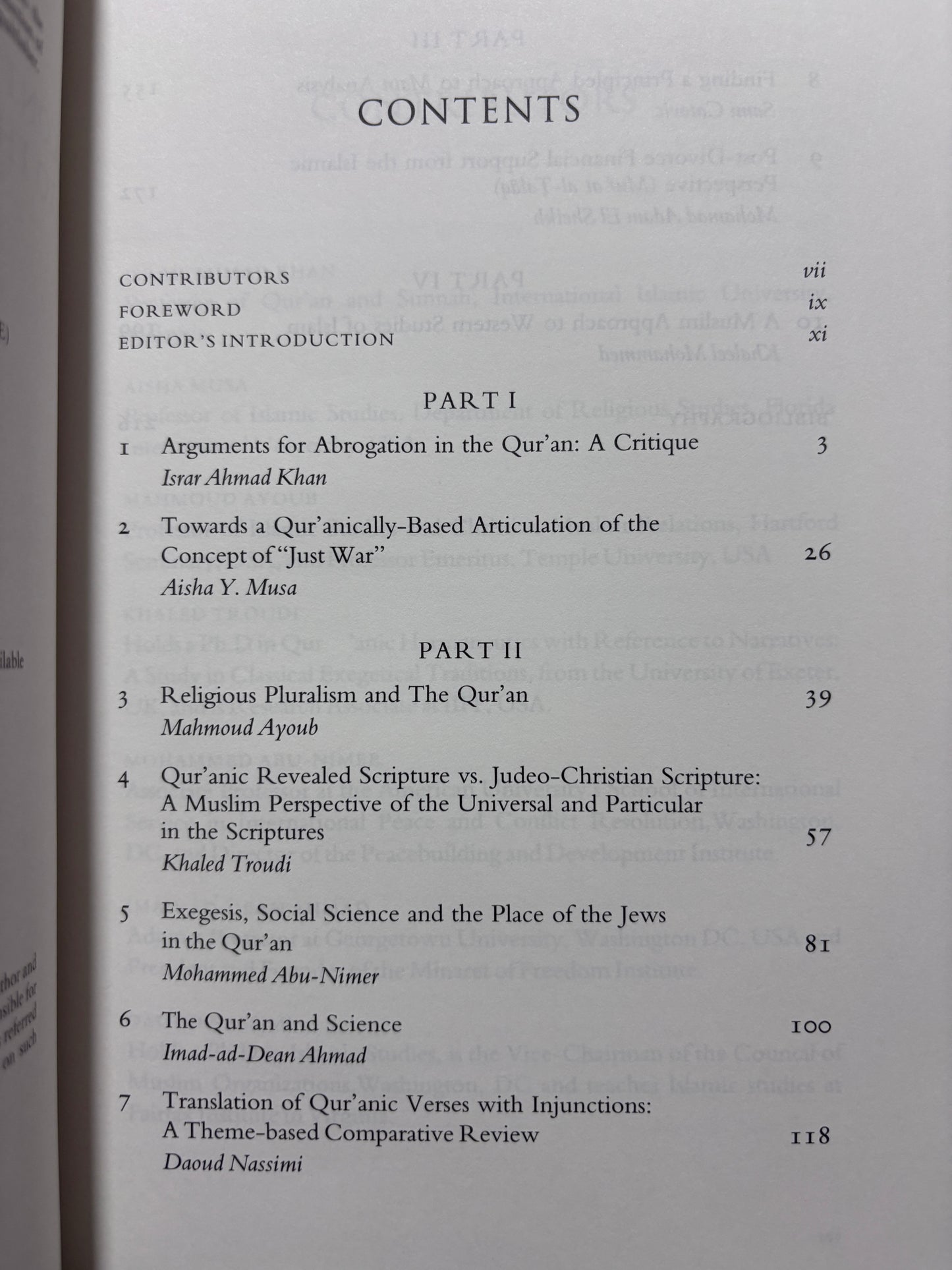 Contemporary Approaches to the Qur'an and Sunnah