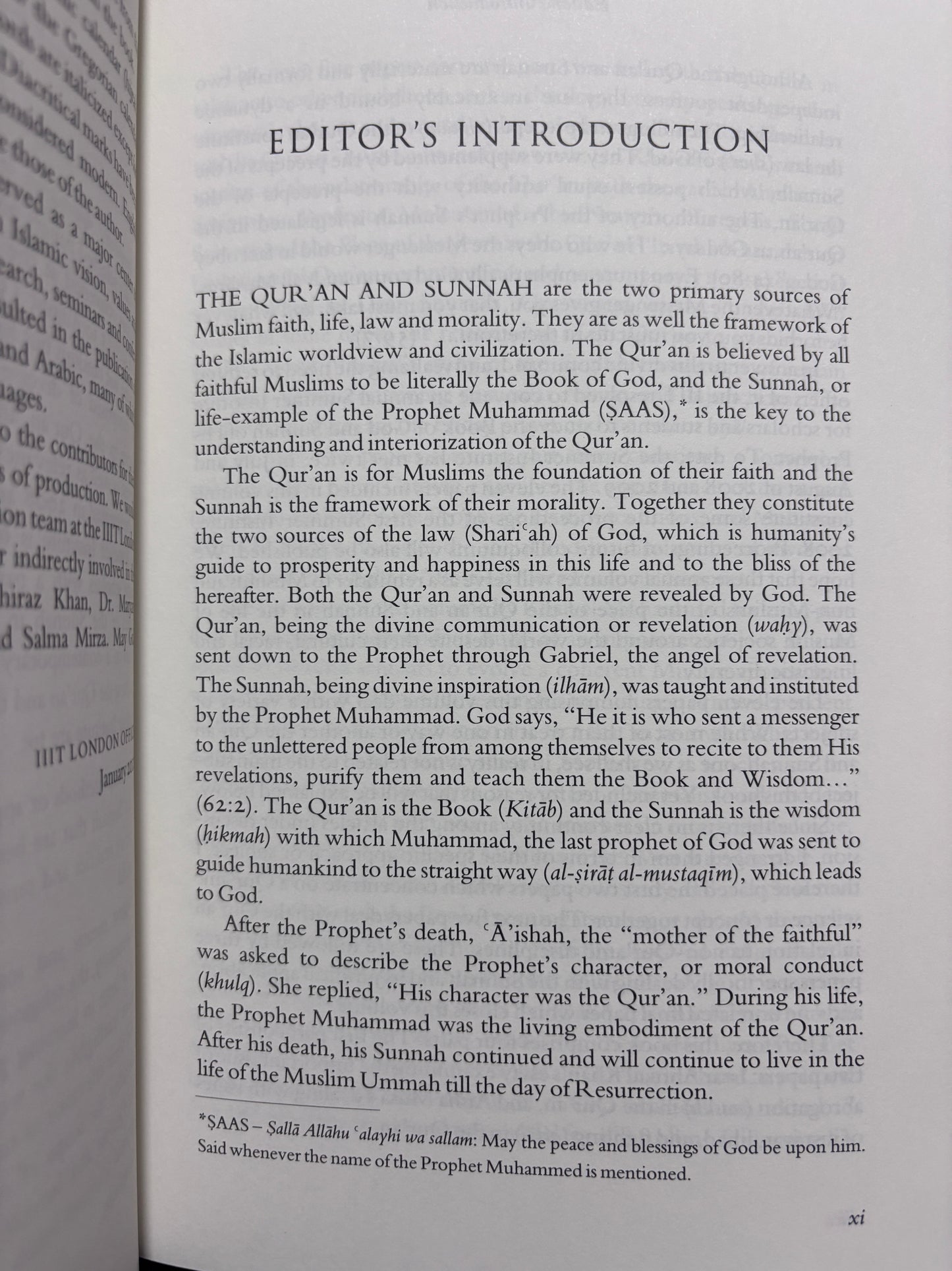 Contemporary Approaches to the Qur'an and Sunnah